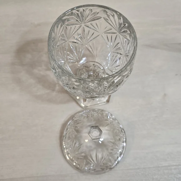 Vintage Egg Shape Cut Crystal Glass Candy Dish With Lid 8.5" Gorgeous - Picture 5 of 15